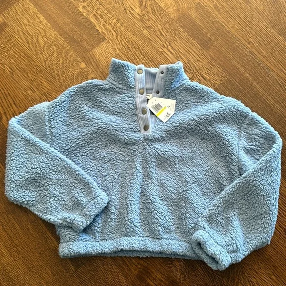 Hippie rose blue rain oversized Sherpa - Picture 1 of 4